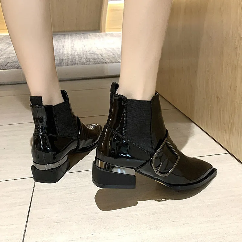 Amozae-2024 Fashion Ladies High Heels Boots Women Autumn Early WInter Shoes Elegant Ladies Ankle Boots Black Heels 4cm A2937