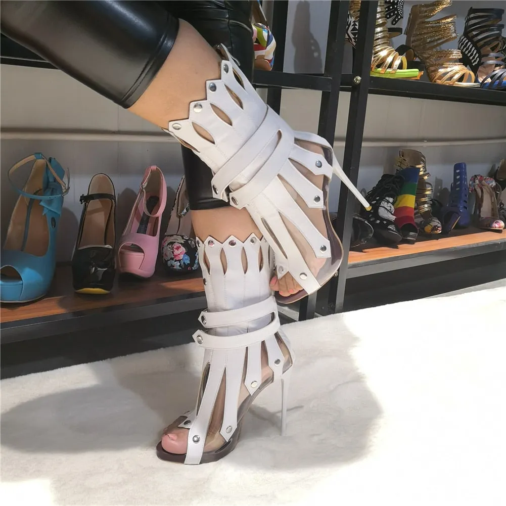 Amozae   Brand design   Summer Boots Big Size 47 Party Sandals Women Shoes Fashion Gladiator Thin High Heels Shoes Woman