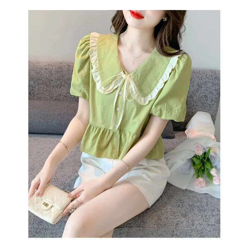 Bubble Sleeve Niche Chiffon Blouse