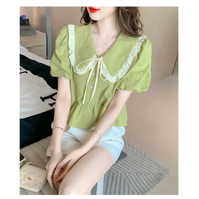 Bubble Sleeve Niche Chiffon Blouse