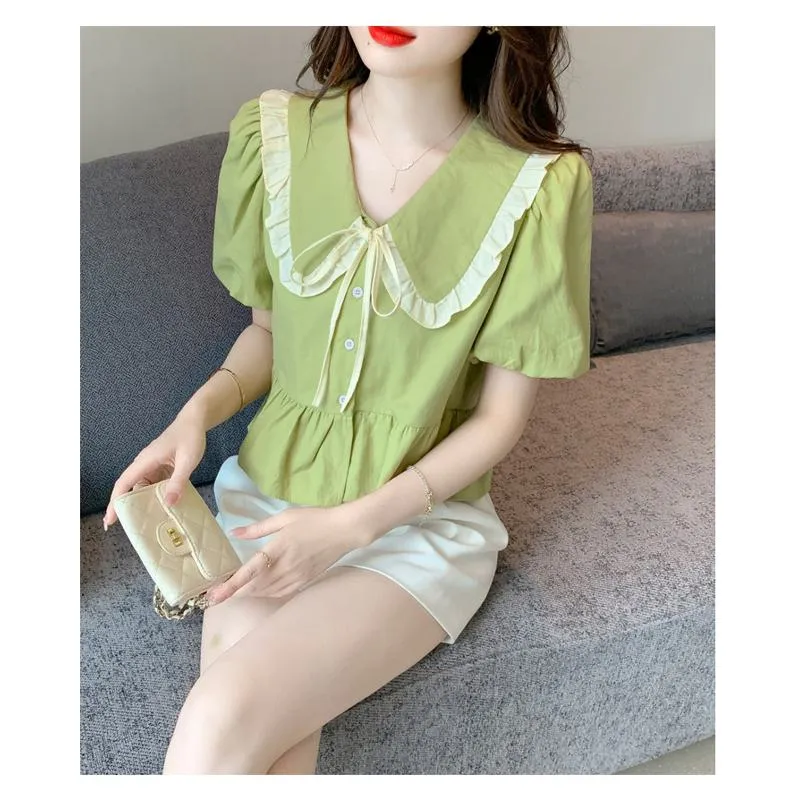 Bubble Sleeve Niche Chiffon Blouse