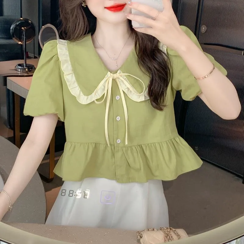 Bubble Sleeve Niche Chiffon Blouse