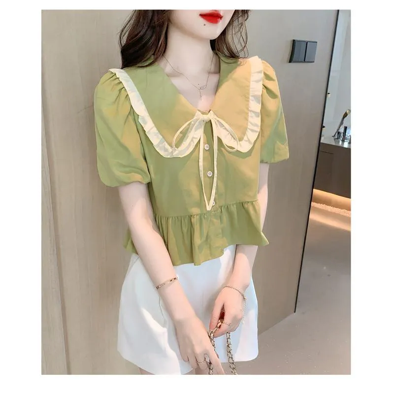 Bubble Sleeve Niche Chiffon Blouse