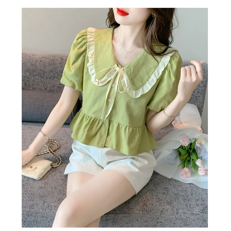 Bubble Sleeve Niche Chiffon Blouse