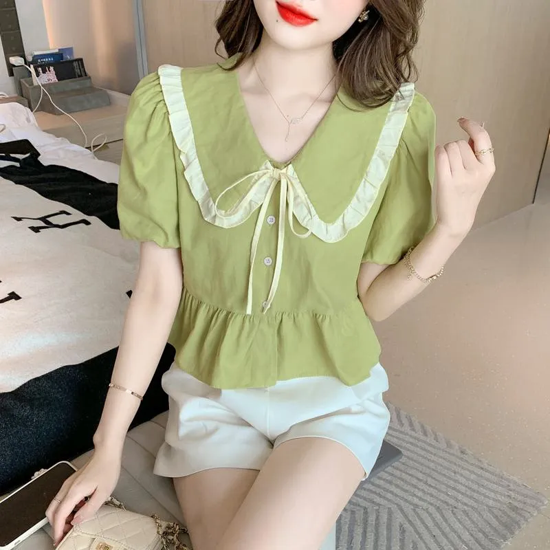 Bubble Sleeve Niche Chiffon Blouse