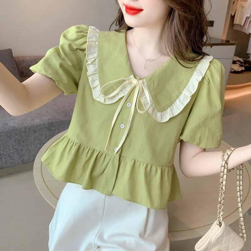 Bubble Sleeve Niche Chiffon Blouse