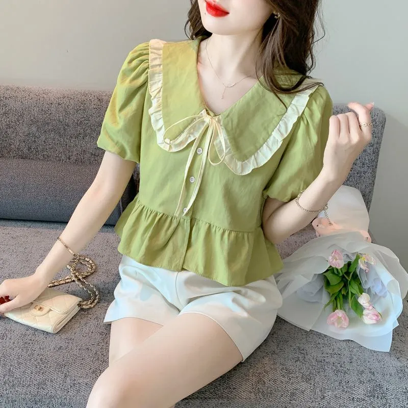 Bubble Sleeve Niche Chiffon Blouse