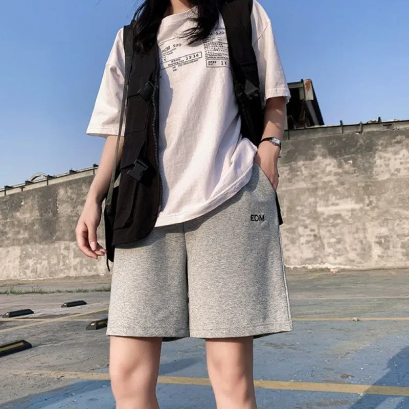 Casual Loose Fit Sports Straight Cotton Thin Bermuda Shorts