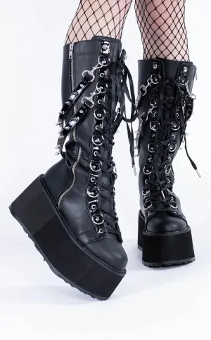 DAMNED-220 Black Vegan Leather Boots