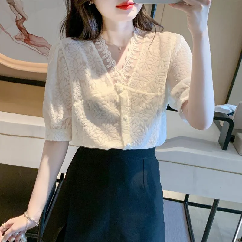 Fairy Lace V-Neck Blouse