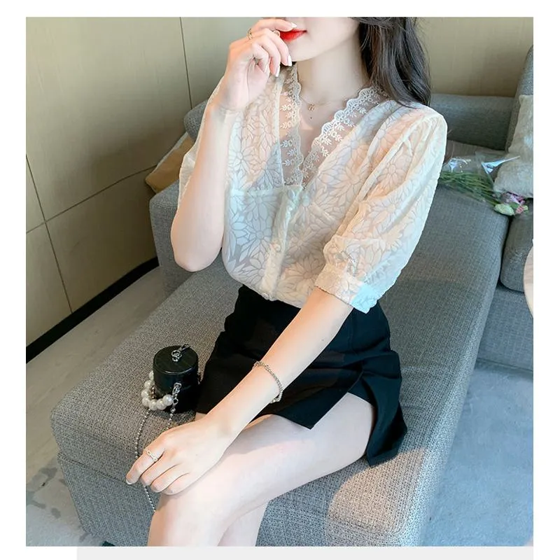 Fairy Lace V-Neck Blouse