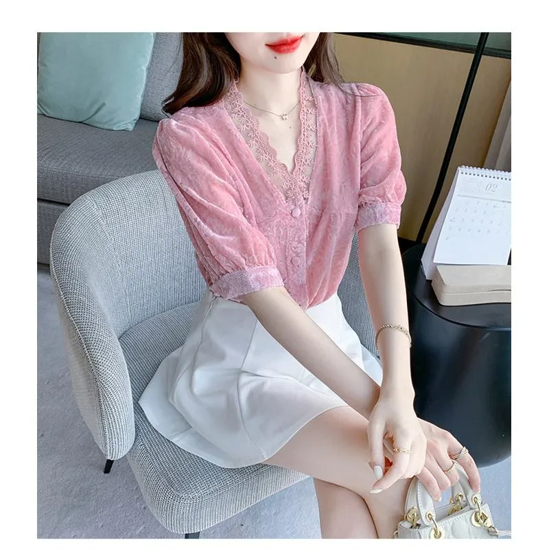 Fairy Lace V-Neck Blouse