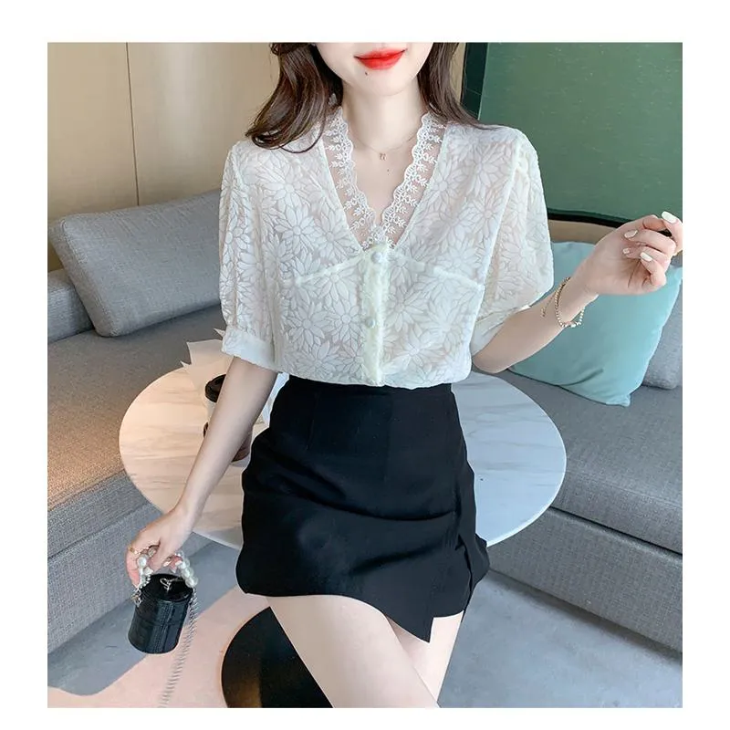 Fairy Lace V-Neck Blouse