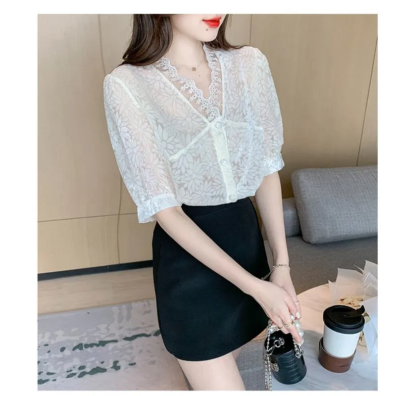 Fairy Lace V-Neck Blouse