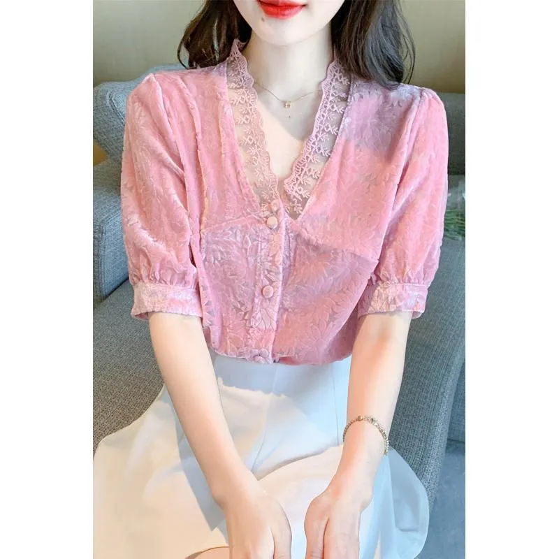 Fairy Lace V-Neck Blouse