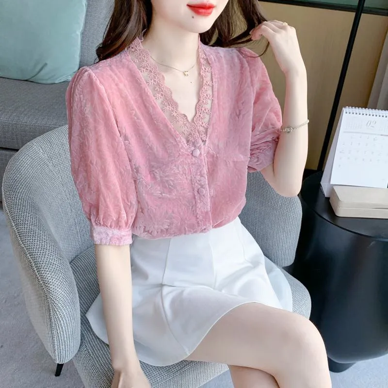 Fairy Lace V-Neck Blouse