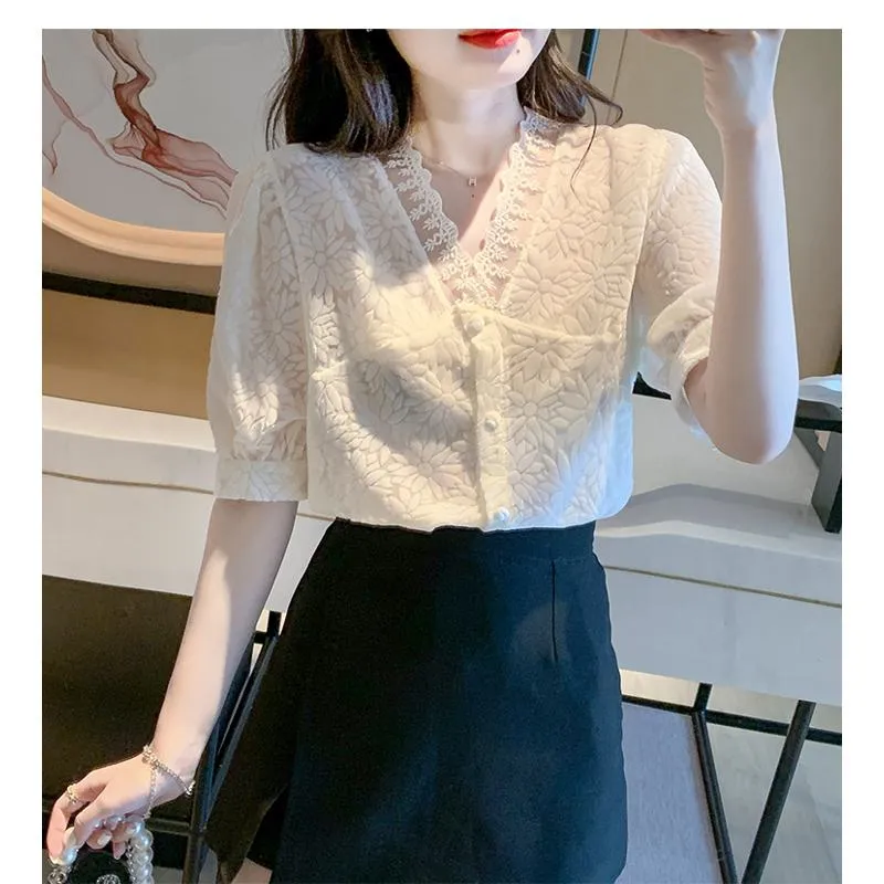 Fairy Lace V-Neck Blouse