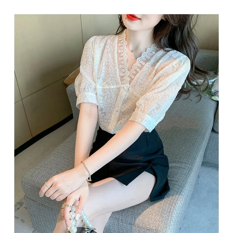 Fairy Lace V-Neck Blouse