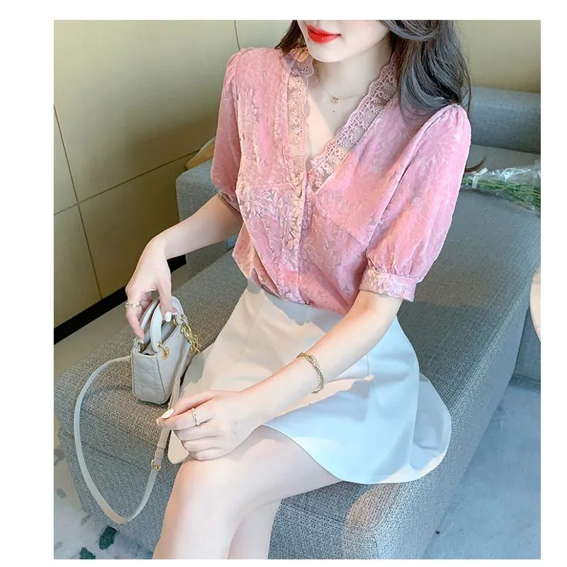 Fairy Lace V-Neck Blouse