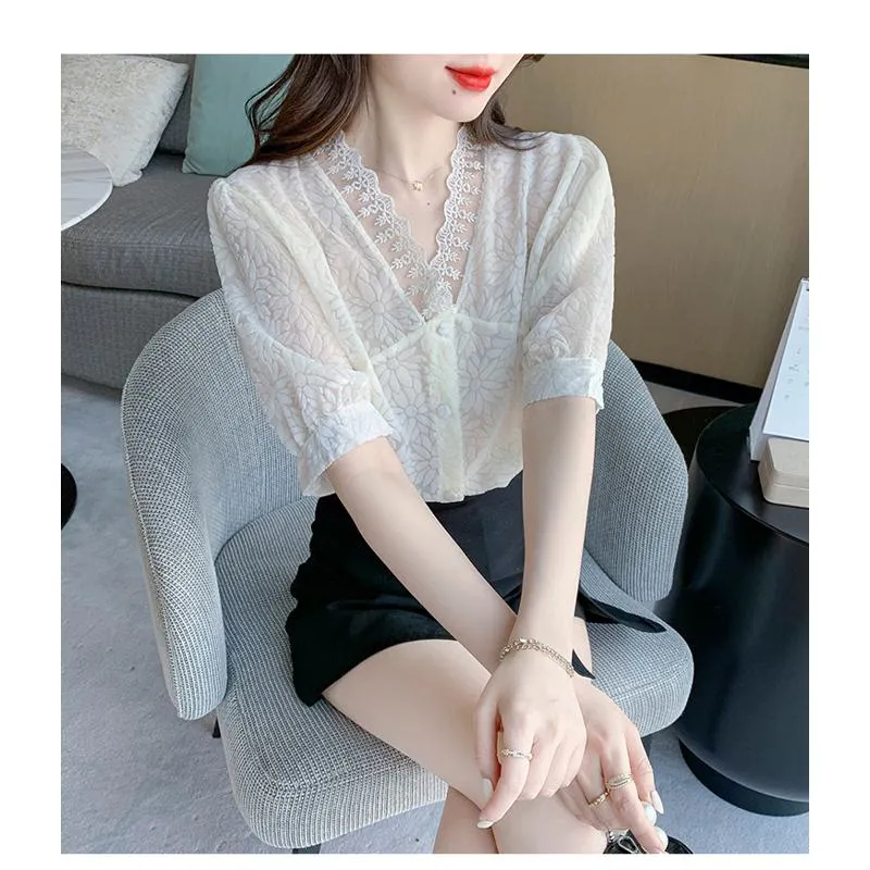 Fairy Lace V-Neck Blouse