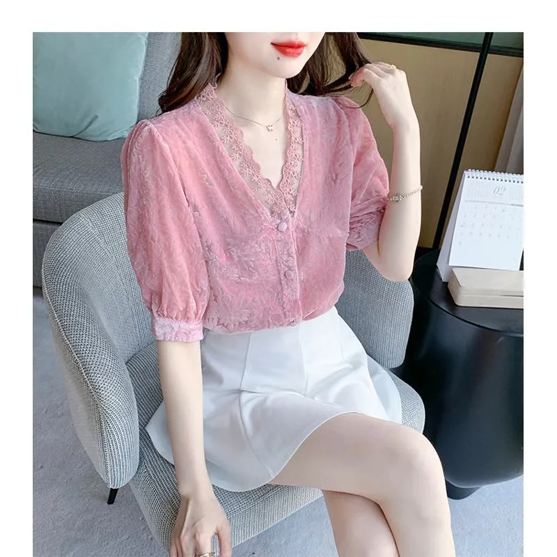 Fairy Lace V-Neck Blouse