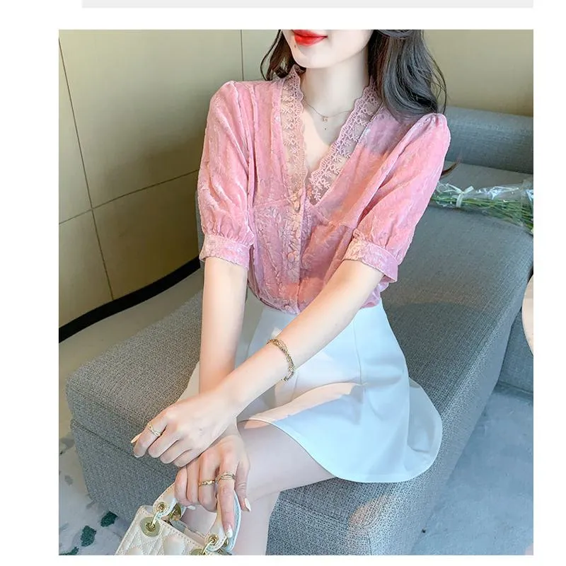 Fairy Lace V-Neck Blouse