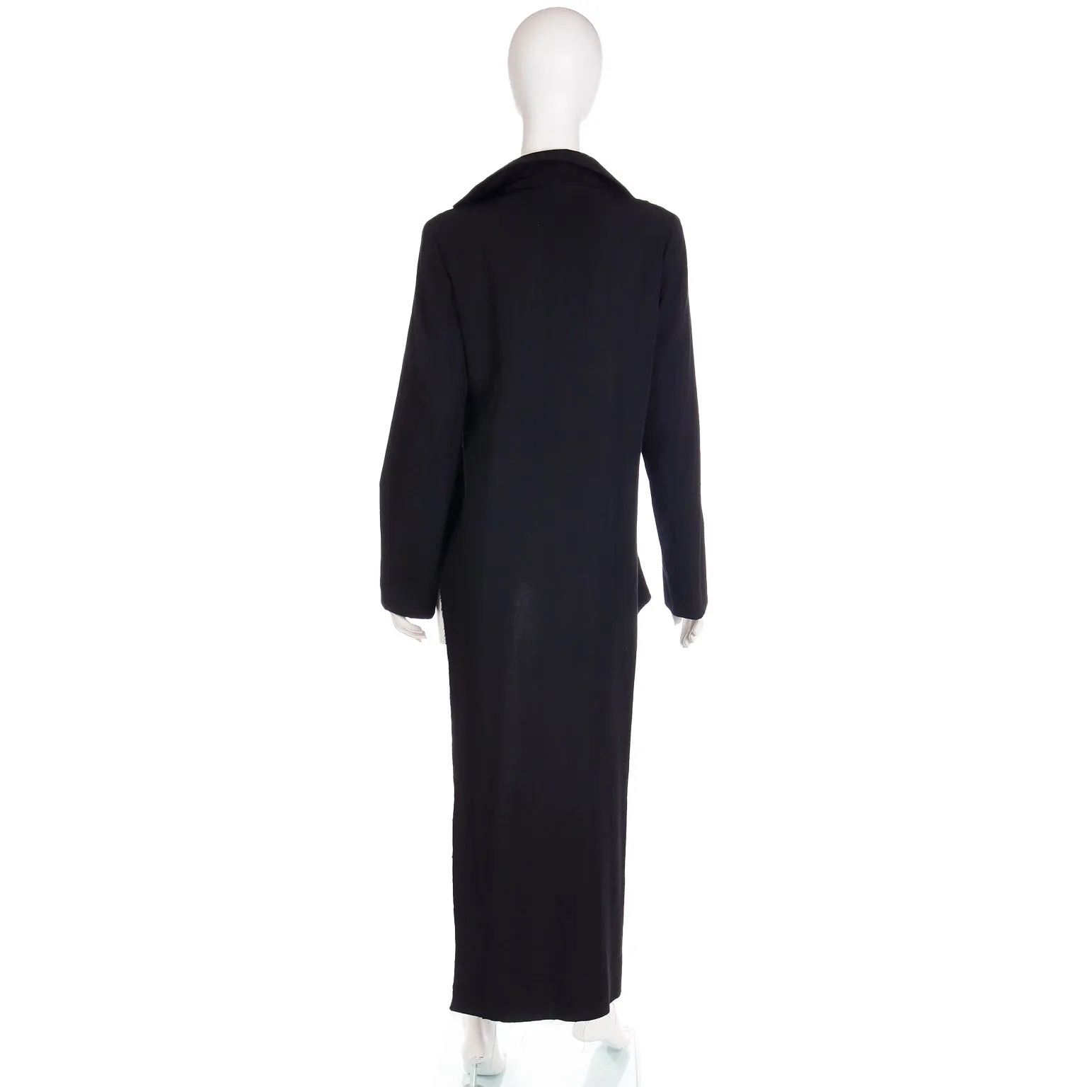 Fall 2001 Yohji Yamamoto Tuxedo Style Asymmetrical Jacket w Safety Pin Closure