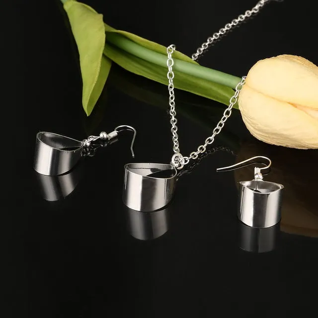 Fashion Silver Jewelry Sets Pendant & Necklaces Drop Earrings For Women Sets Free Shipping Jewelry Sets Wedding Party Set