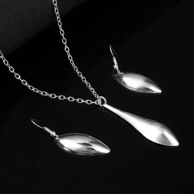 Fashion Silver Jewelry Sets Pendant & Necklaces Drop Earrings For Women Sets Free Shipping Jewelry Sets Wedding Party Set