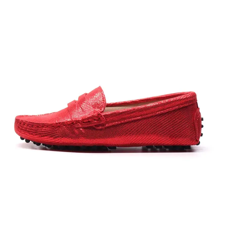 Genuine Leather Spring Flat Shoes Casual Loafers Slip On Women's Flats Shoes Moccasins Lady Driving Shoes