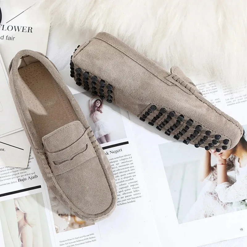 Great Women Genuine Leather Spring Flat Shoes Casual Loafers Slip On Women's Flats Shoes Moccasins Lady Driving Shoes