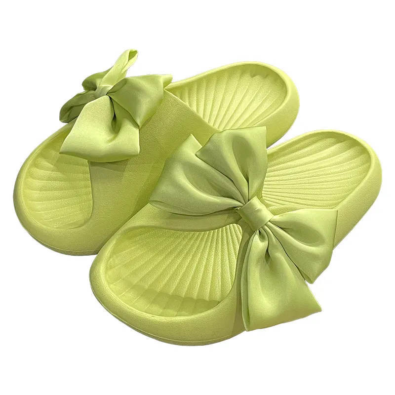 Internet celebrity bow girl heart slippers for women to wear style foreign trade soft-soled home non-slip summer sandals