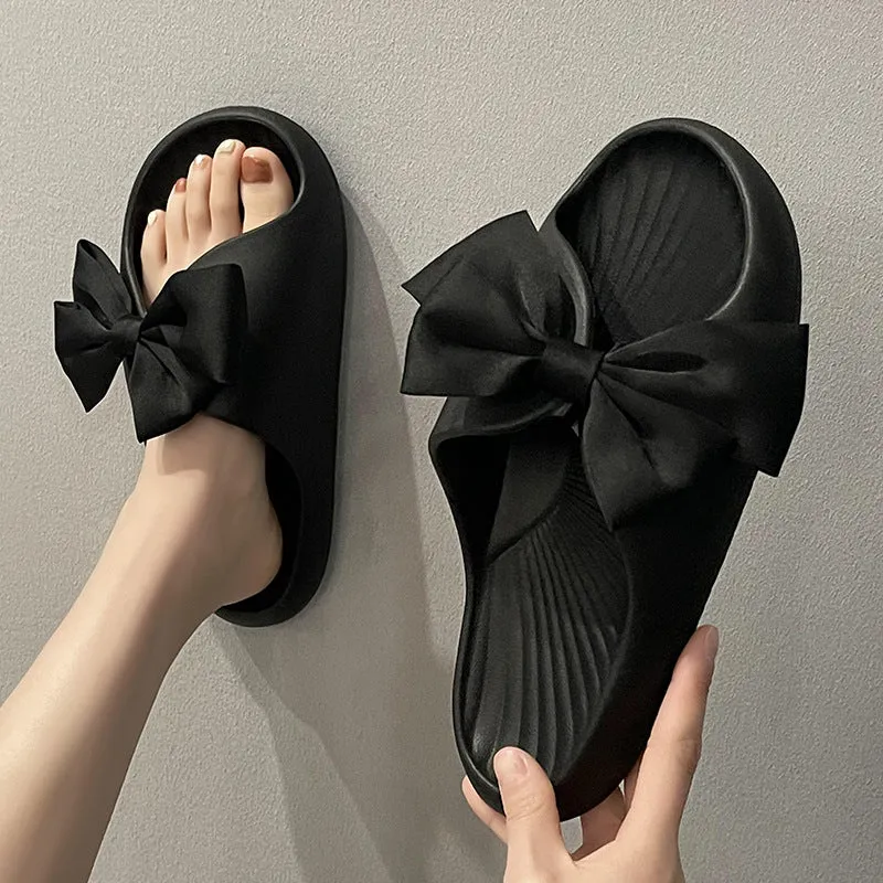 Internet celebrity bow girl heart slippers for women to wear style foreign trade soft-soled home non-slip summer sandals