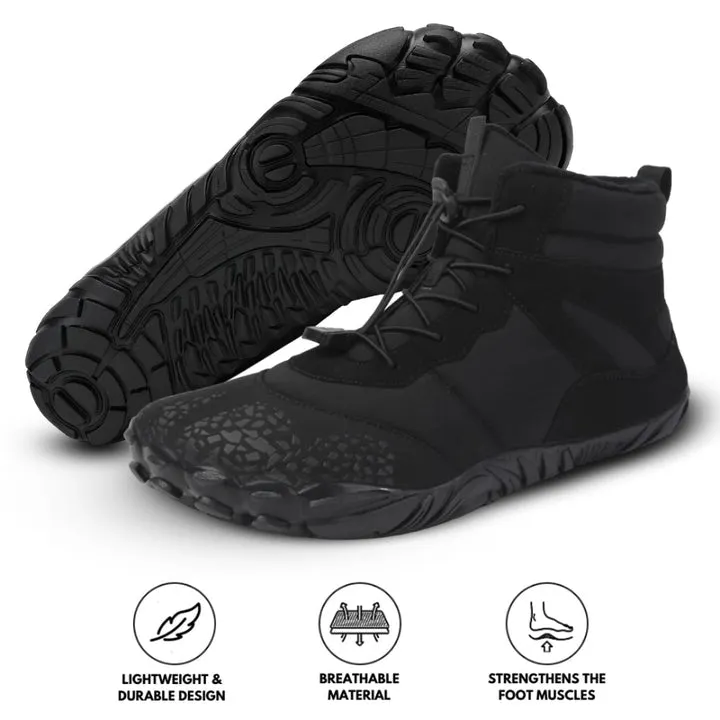 Men's Barefoot shoes Winter Waterproof Trail Running shoes Warm Lined Snow shoes Unisex Outdoor Non-slip Winter Boots