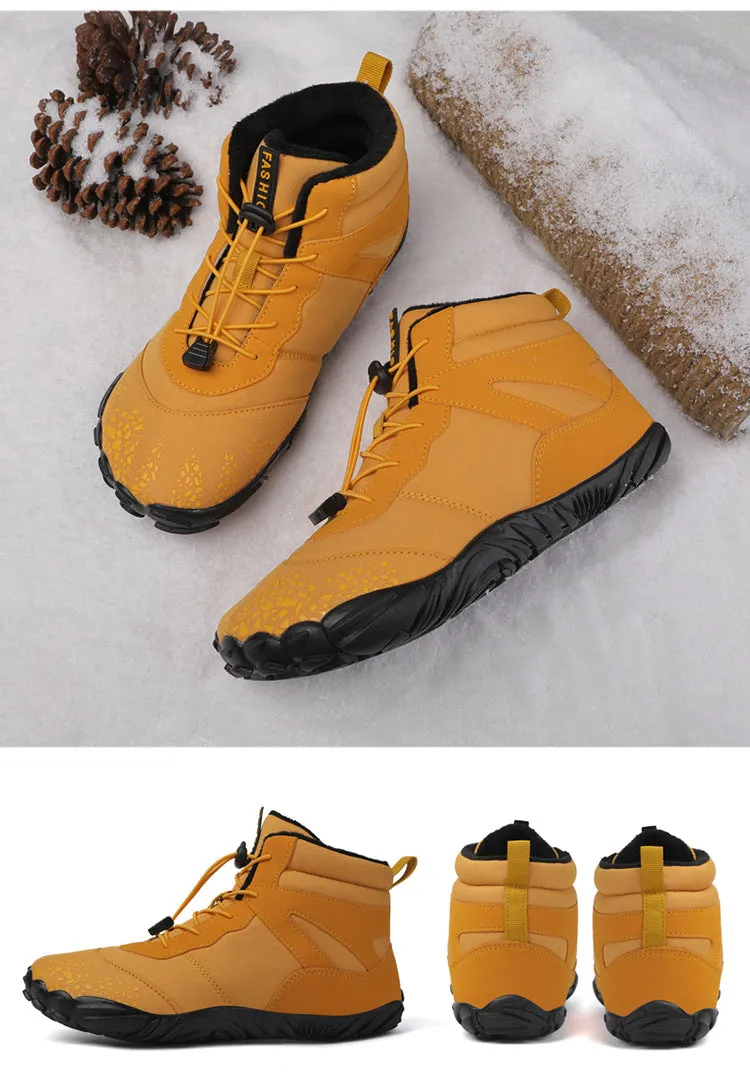 Men's Barefoot shoes Winter Waterproof Trail Running shoes Warm Lined Snow shoes Unisex Outdoor Non-slip Winter Boots