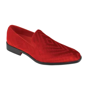 Men's red slip on shoes luxury velvet loafer fashion design