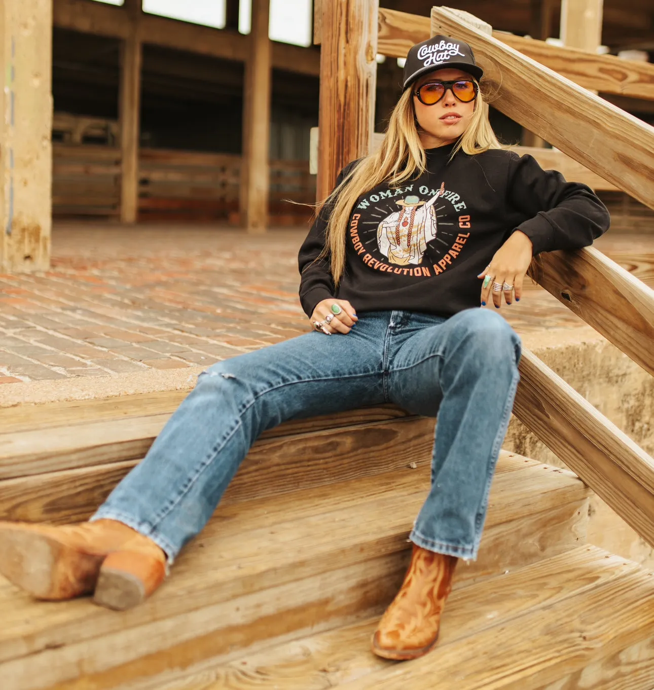 "Woman On Fire" Cowboy Revolution Unisex Premium Sweatshirt