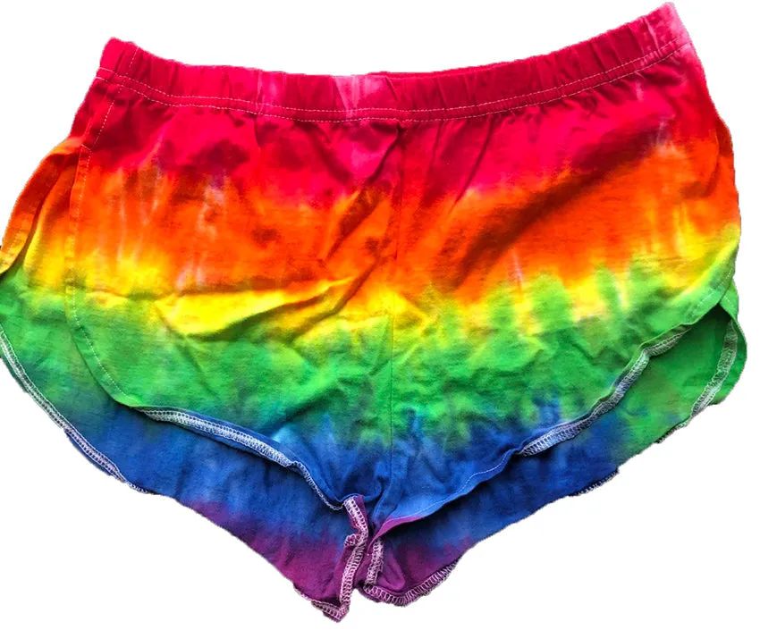 Rainbow Tie-Dye Adult Side Split Shorts