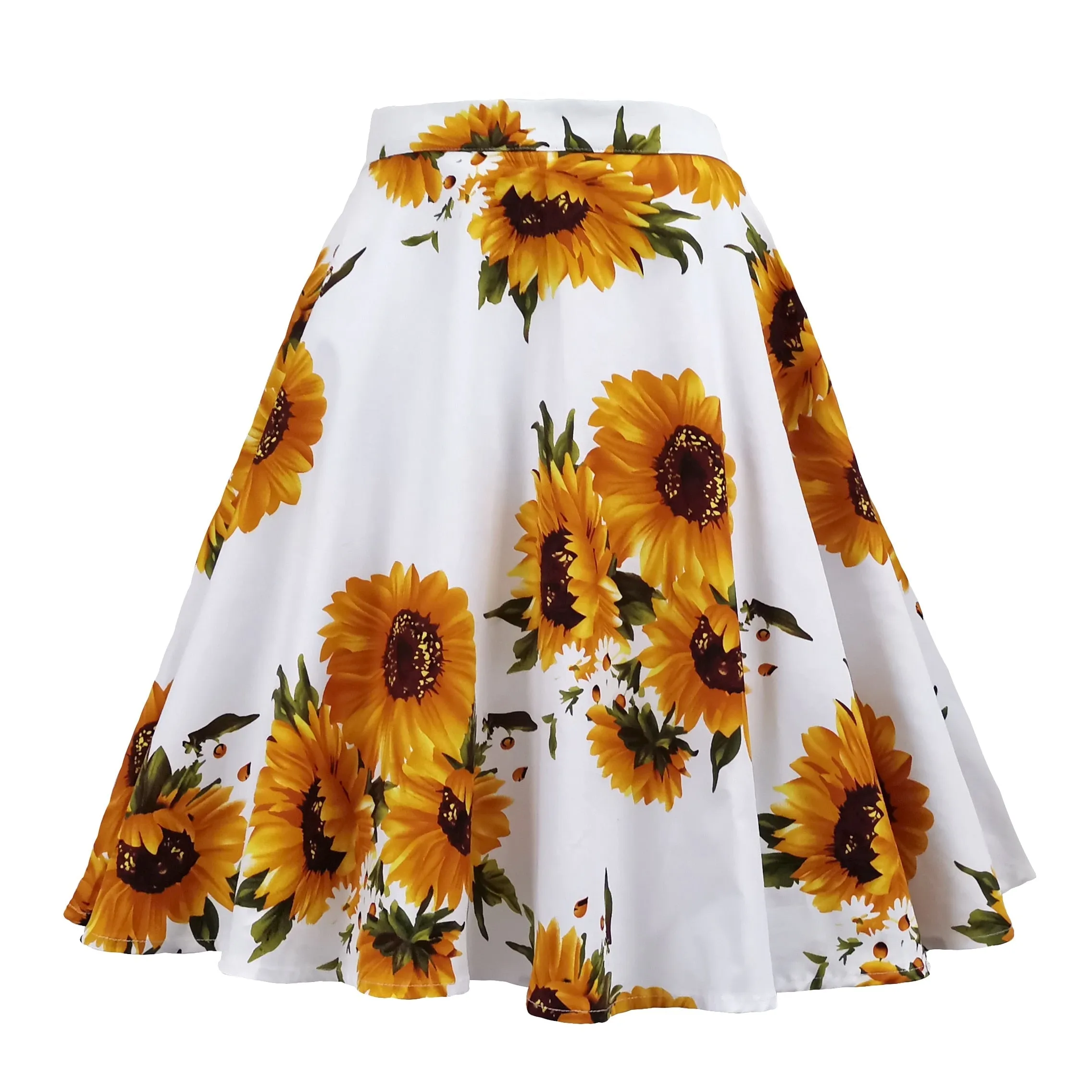 Robe Summer Travel Casual 50s 60s Women Skirt Lemon Floral Print Costume Cotton A-Line Knee-Length Plus Size Pin Up Swing Jurken