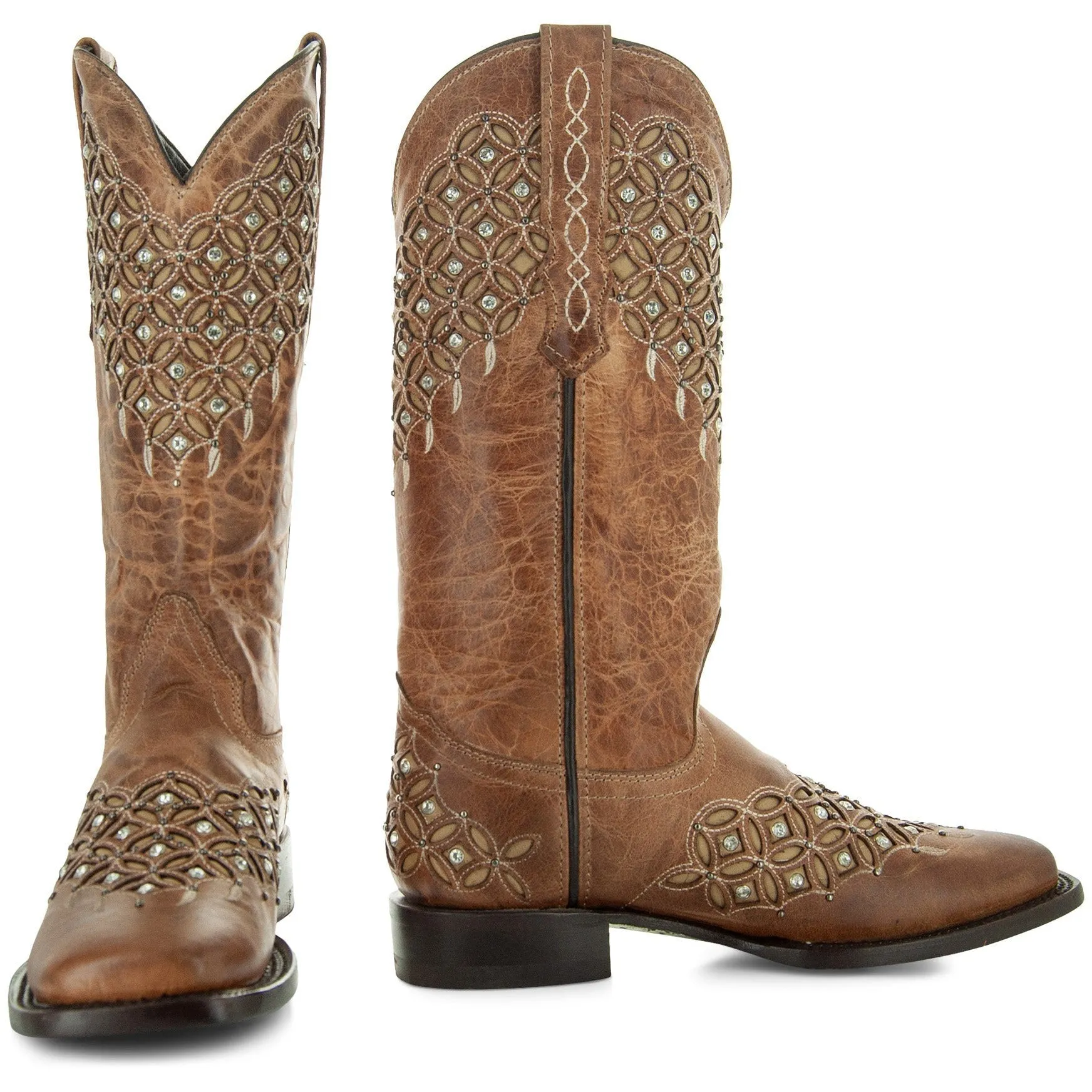 Soto Boots Womens Studded Inlay Cowgirl Boots M50058