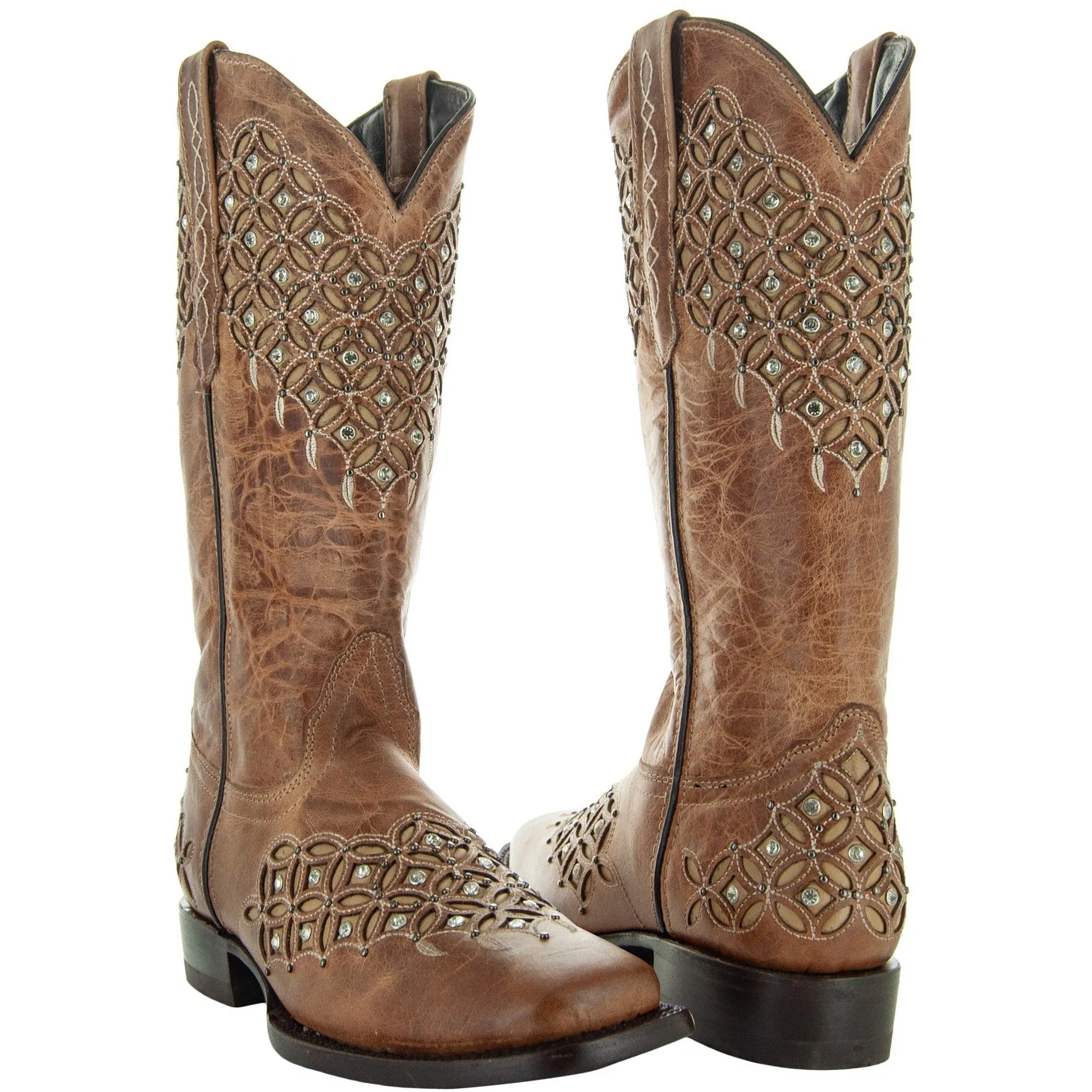 Soto Boots Womens Studded Inlay Cowgirl Boots M50058