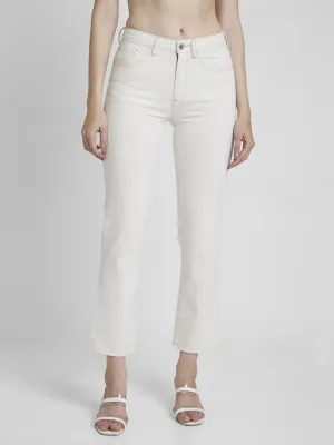 Spykar Women White Lycra Slim Straight Fit Ankle Length Clean Look Jeans -(Emma)