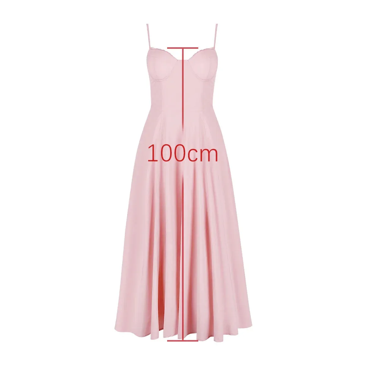 Suninheart Summer Elegant Chic Dresses Medium Length Pink Spaghetti Strap Flare Birthday Party Dresses Holiday Women's Clothing