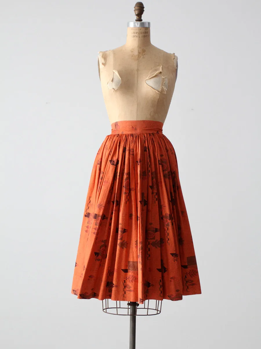 vintage 50s southwestern circle skirt