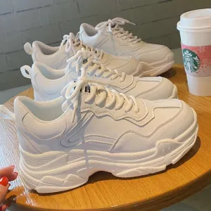 Warm Women Shoes 2019 New Chunky Sneakers For Women White Vulcanize Shoes Casual Fashion Dad Shoes Platform Sneakers Basket