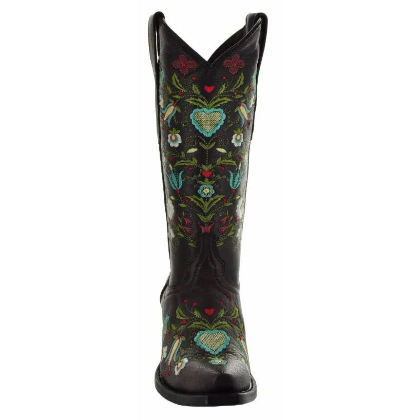 Wildflower Boots | Floral Embroidered Cowgirl Boots (M50030)