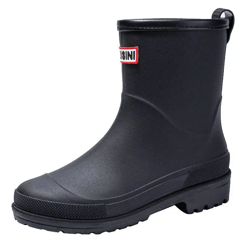 Women Rain Boots Waterproof Non-slip Mid-tube Boots Pvc Rubber Shoes - WRB50145