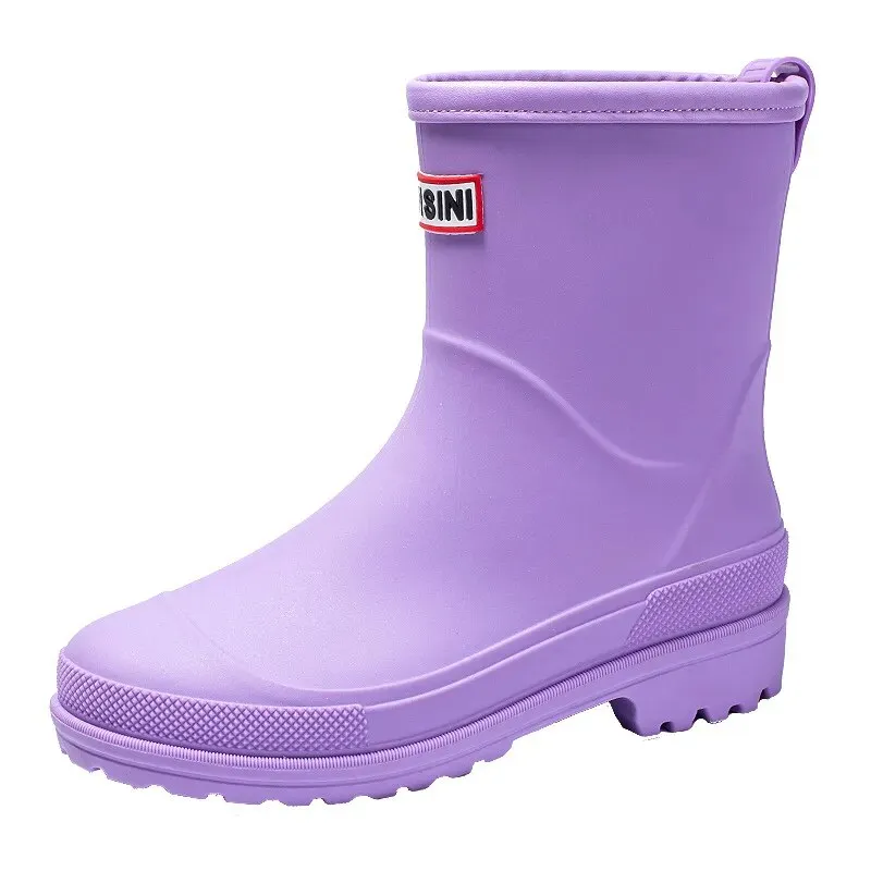 Women Rain Boots Waterproof Non-slip Mid-tube Boots Pvc Rubber Shoes - WRB50145