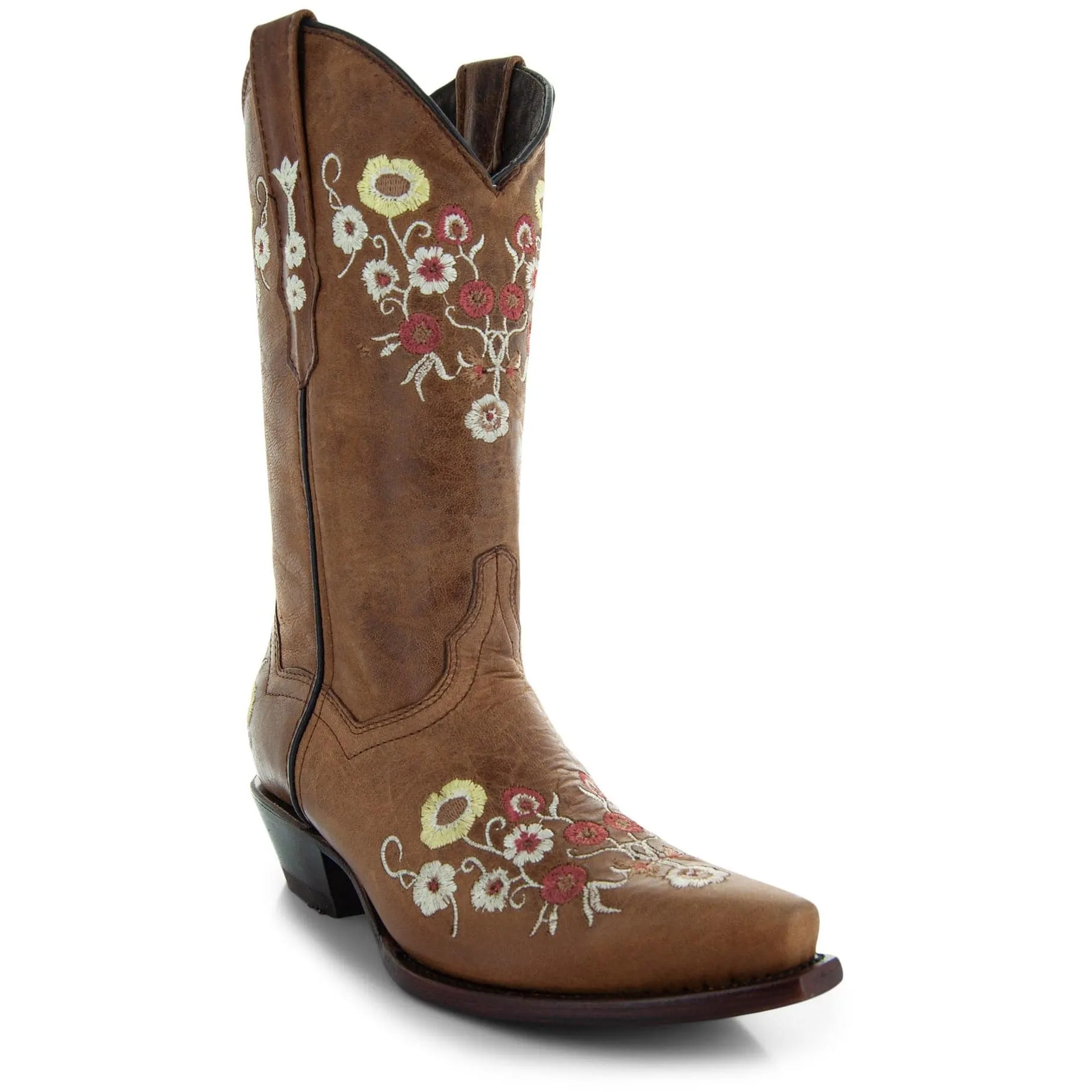 Women's Snipped Toe Western Boots | Floral Showstopper Cowgirl Boots (M50044)