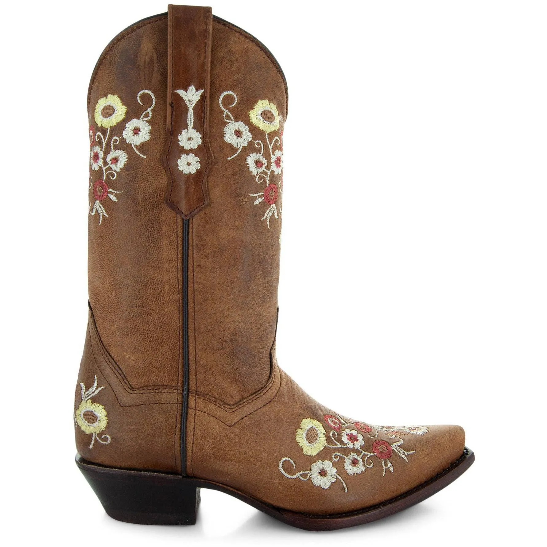 Women's Snipped Toe Western Boots | Floral Showstopper Cowgirl Boots (M50044)